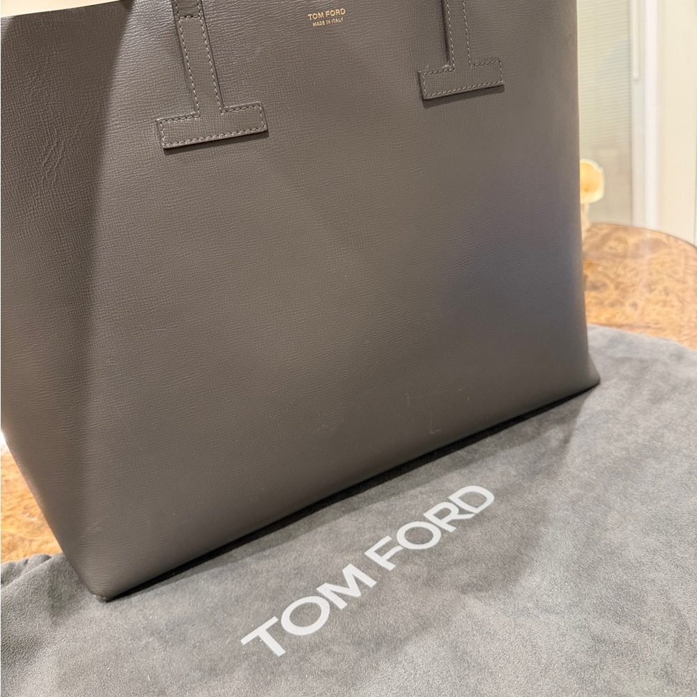 Tom Ford Charcoal Leather Handbag
